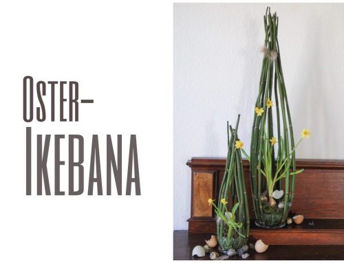 Oster-Ikebana mit Narzissen und Schachtelhalm