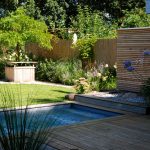 Landhausgarten von heute: überschaubarer Platz, dennoch sogar eine Sauna samt Pool untergebracht
