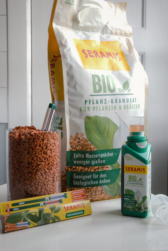 SERAMIS® Bio-Pflanz-Granulat für Pflanzen und Kräuter mit Vitalnahrung und Gießanzeige